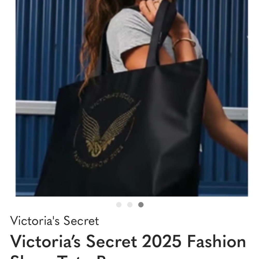 Victoria's Secret Black and Gold Tote Bag - Picture 2 of 3